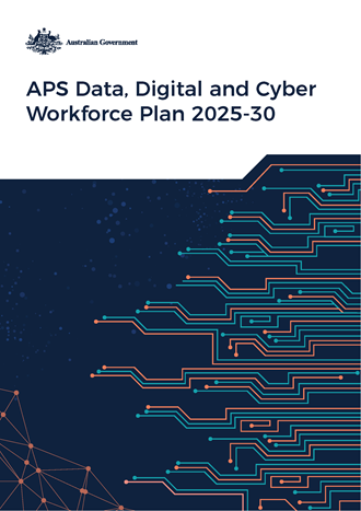 Front cover of the APS Data, Digital and Cyber Workforce Plan document