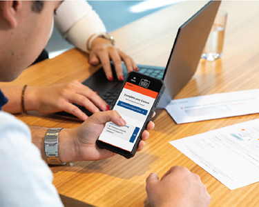 Users reviewing completing the Cesnsus digitally on a mobile phone