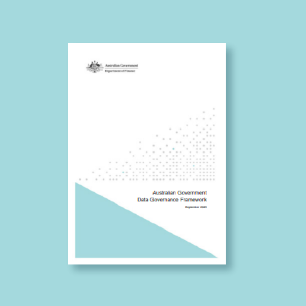 Front cover of the Australian Government Data Government Framework document